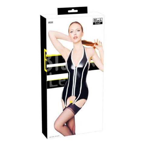 Black Level Vinyl Basque Black White from Nice n' Naughty