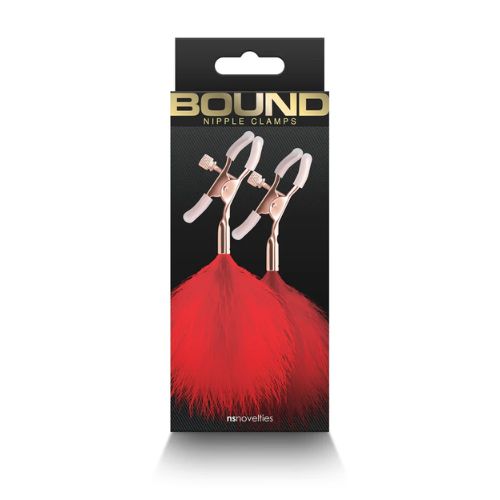 Bound Adjustable Feather Nipple Clamps Red from Nice 'n' Naughty