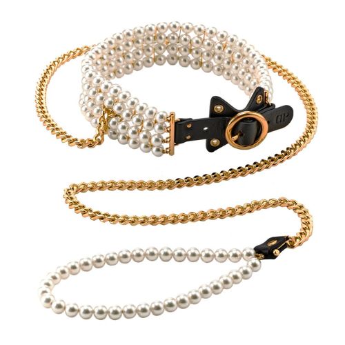 Guilty Pleasure Luminious Pearl Leash & Collar from Nice 'n' Naughty