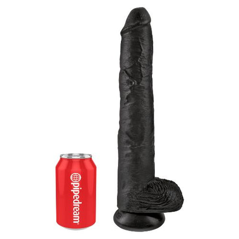 King Cock 14 Inch Dildo w Balls Black from Nice 'n' Naughty