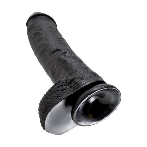 King Cock 10 Inch Dildo w Balls Black from Nice 'n' Naughty