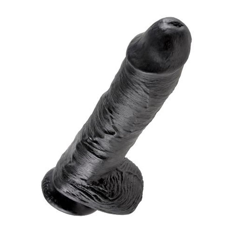 King Cock 10 Inch Dildo w Balls Black from Nice 'n' Naughty