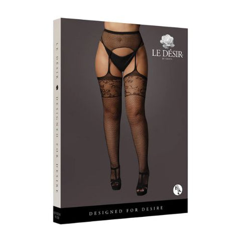 Le Désir Garterbelt Stockings with Lace Top Black from Nice 'n' Naughty