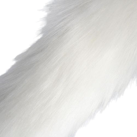Ouch! Light up Fox Tail with Metal Butt Plug White from Nice 'n' Naughty
