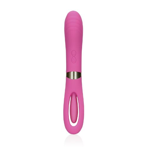 Loveline Double-Sided Flapping Vibrator Pink Silicone from Nice 'n' Naughty