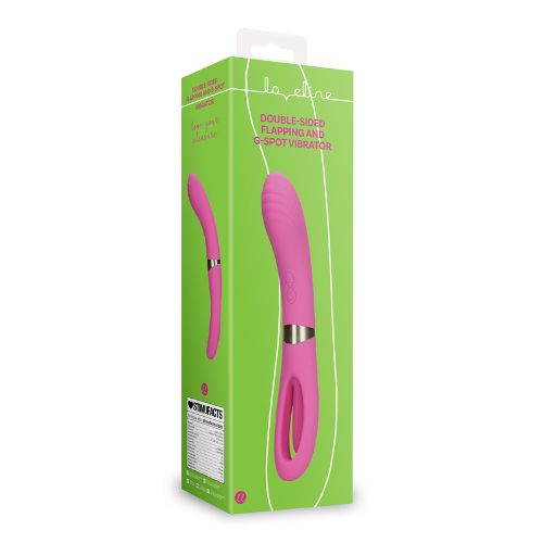 Loveline Double-Sided Flapping Vibrator Pink Silicone from Nice 'n' Naughty