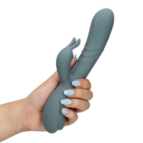 Loveline Fingering Motion Rabbit Vibrator - Weathervane Grey from Nice 'n' Naughty