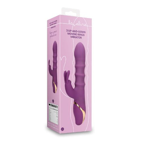 Loveline 3 Up-and-Down Moving Rings Rabbit Vibrator Purple from Nice 'n' Naughty