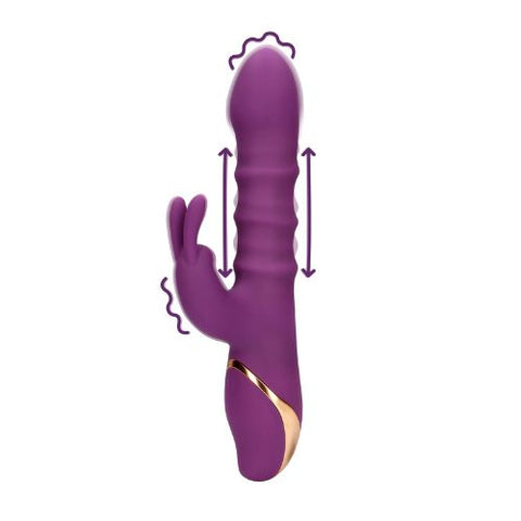 Loveline 3 Up-and-Down Moving Rings Rabbit Vibrator Purple from Nice 'n' Naughty