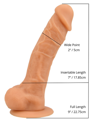 Loving Joy Realistic Silicone Dildo w Suction Cup & Balls