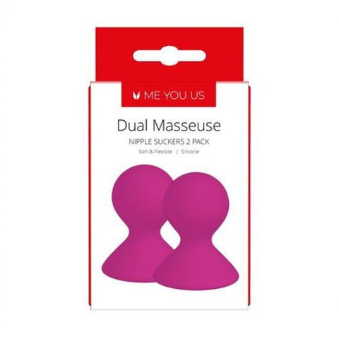 Me You Us Dual Masseuse Silicone Nipple Suckers 2 Pack Purple from Nice 'n' Naughty