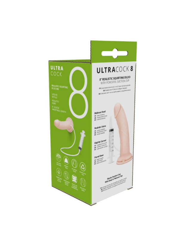 Me You Us Ultra Cock Realistic Squirting Dildo 8 inch Light Skin Tone from Nice 'n' Naughty