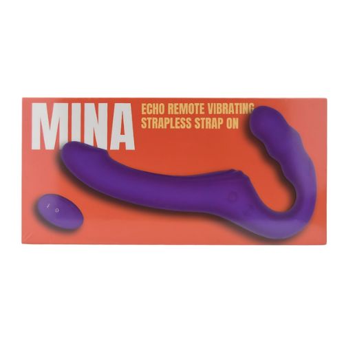 Mina Echo Remote Vibrating Strapless Strap On Purple from Nice 'n' Naughty