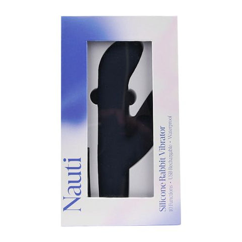 NAUTI Silicone Rabbit Vibrator Midnight Blue from Nice 'n' Naughty