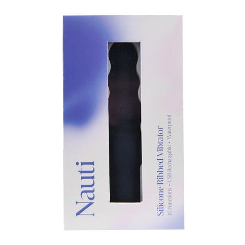 Nauti Silicone Ribbed Vibrator Midnight Blue from Nice 'n' Naughty