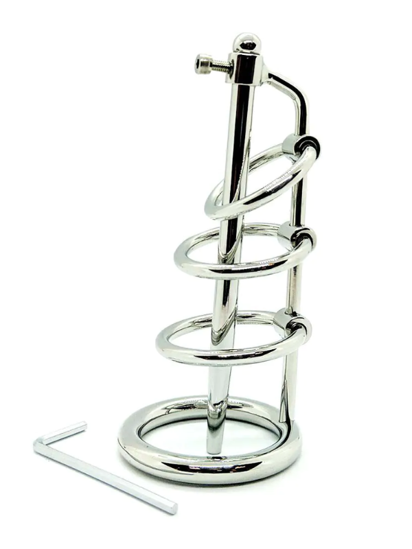 Nice 'n' Naughty Chastity Cage w Long Penis Plug Stainless Steel from Nice 'n' Naughty