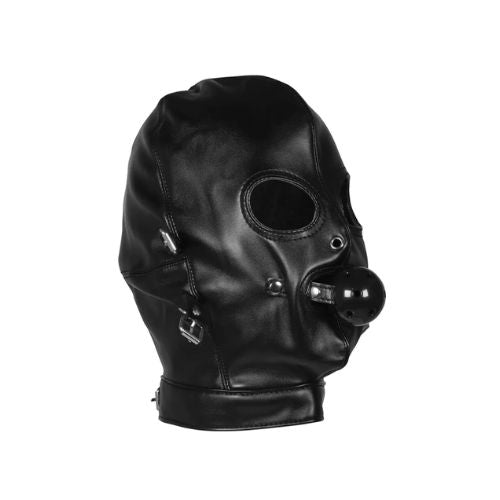 Ouch! Blindfolded Mask w Breathable Ball Gag Black from Nice 'n' Naughty