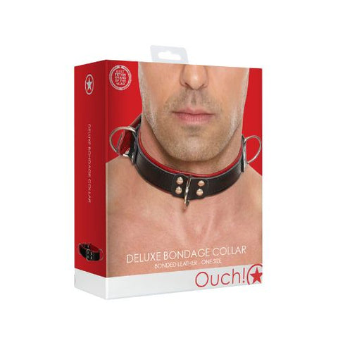 Ouch! Deluxe Bondage Collar - Black from Nice 'n' Naughty