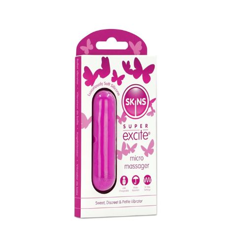 Skins Super Excite Rechargeable Pink Bullet - 10 Functions Pink from Nice 'n' Naughty