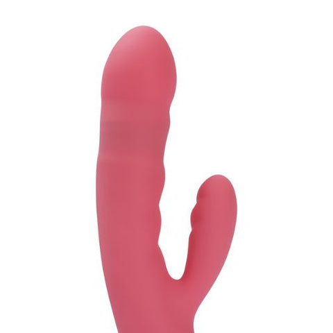 Svakom Avery Thrusting Vibrator with Clitoral Stimulator Pink from Nice  'n' Naughty