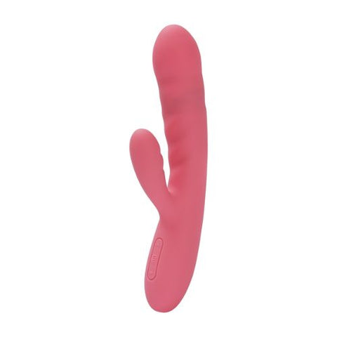 Svakom Avery Thrusting Vibrator with Clitoral Stimulator Pink from Nice  'n' Naughty