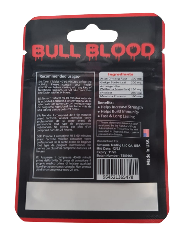 Bull Blood Herbal Tablet for Him