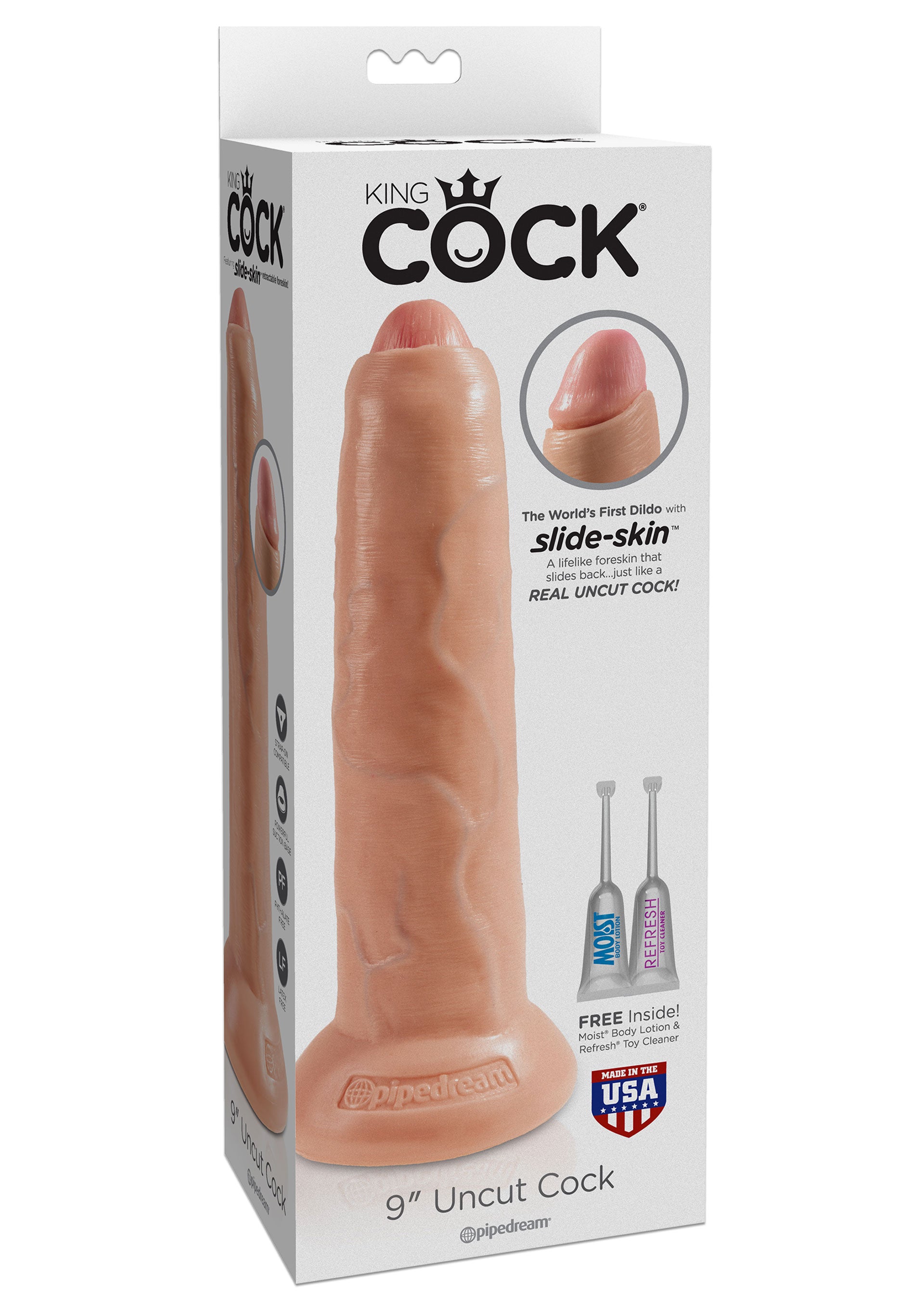 King Cock 9" Uncut Cock Dildo