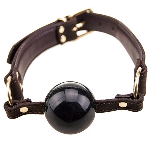 Bound Nubuck Leather Solid Ball Gag