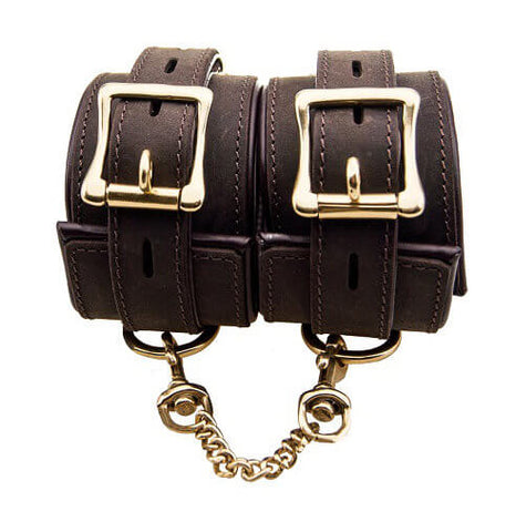 Bound Nubuck Leather Ankle Restraints